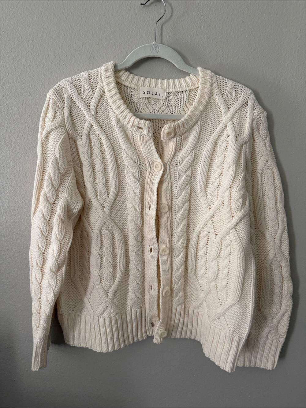 Solai Cedar Cable Knit Button Cardigan size S